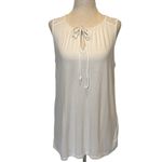 Banana Republic Banana‎ Republic White Crochet Front Sleeveless Tie Neck Top Size S Photo 1