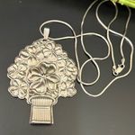 Vintage REED & BARTON Sterling Silver Clover Good Luck Whistle Pendant Necklace Photo 0