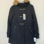 Cole Haan NWT Signature Wool Blend Faux-Fur-Trim Hooded Duffle Coat Size 4 Photo 1