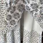 White House | Black Market EUC Smocked Waist Tiered Skirt Dress Black White Large Photo 7