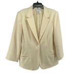 Sag Harbor Petite Women’s Cream Wool Blazer Jacket H62070JC Single Button 16P Photo 13