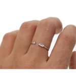 Boutique Dainty White Gold Filled Ring with Baguette‎ & Round Simulate, Adjustable Photo 9