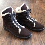 Aquatalia • Lynne waterproof suede bootie faux fur trim ankle boot lace up Photo 12