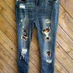 Judy Blue  distressed ripped leopard cheetah skinny fit jeans size 11/30 Photo 0