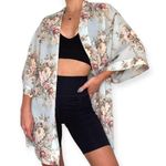 Victoria's Secret | Small | VINTAGE Gold Tag Seafoam Floral Robe Kimono Cover-Up Photo 1
