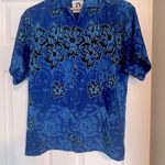 Ocean Current Hawaiian Shirt Size Large Beach Like Silk Summer Hawaii F6 Blue Photo 0