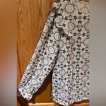 Loft Medallion Print Ruffle Shoulder Bubble Hem Long Sleeve Blouse Top Size XL Photo 9