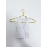 Kith  White Ribbed V Neck Tank Top Size XS Cropped Logo Classic Minimalist Chic Photo 2