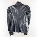 BLANK NYC Puff Sleeve Faux Leather Snap Button Front Shirt Black XS Photo 3
