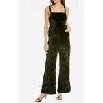 Free People  90s Forever Overalls Crushed Velvet Black size M Photo 3
