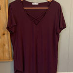 Emory park  Deep Purple Short Sleeve Top Photo 0