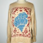 Tan Beach Themed Boho Top Size XS Photo 0
