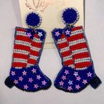 Patriotic Earrings boots bead Multiple Photo 0