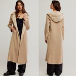 Free People  FP One Longline Waffle Knit Landon Jacket Trench Coat in Sand XL NWT Photo 2