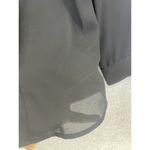 J.Crew Women's Button Up Blouse Solid Black Sheer Long Sleeve Size 2P Petite Photo 5
