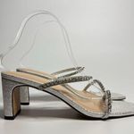 FARYL by Farylrobin Alexandra Metallic Rhinestone Embellished Heels in Silver Size 8.5 Photo 0