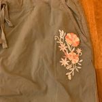 Style & co pants size XL olive green embroidery floral areas pockets ela… Photo 3