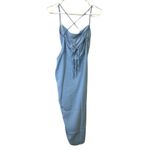 Amanda Uprichard Jasalina Blue Backless Midi Dress XS Photo 5