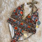 NWT Boden Tapestry Tile Halter Bikini Set Size 10 Red Photo 3