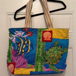 Colorful Sea Life Tote Bag Blue Photo 0