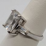 Sterling Silver Cubic Zirconia Ring Size 6 Photo 3