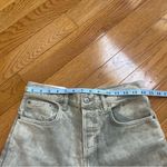 ZARA Slim Distressed Jacquard Mid Waist Jeans Khaki Long contemporary soft US 4 Photo 5