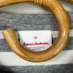 Hanna Andersson Striped Long Sleeve Organic Cotton Pajama Top Women's XS Gray Photo 2