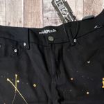 Uncut Denim Co . Y2K Painted Black 12" Knee Length Denim Shorts sz 34 NWT Photo 1