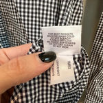 Peter Millar  Black White Checkered Button Down Ruffle Collar Sleeve Blouse XS Photo 8