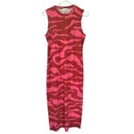 Anthropologie Nicolette Hot Pink & Red Print Midi Dress Corey Lynn Calter Sz S Orange Photo 2