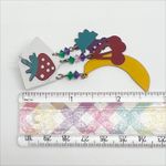 Vintage 1980s Colorful Metal Dangling Hanging Fruit Earrings Pierced Ears Red Photo 3