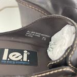 L.E.I . Vintage Y2K Brown Faux Leather Chunky Platform Lace Up Heeled Mule Shoes Photo 10