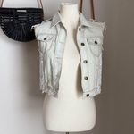Raga Anthropologie  Light Denim Lace Vest, Size Small Photo 0