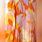 Flowy Tropical Print Blouse V Photo 2