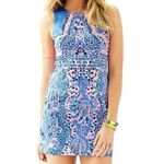 Lilly Pulitzer  Tic Tac Tile Mila Shift Dress mini sleeveless neon cobalt mosaic Photo 7