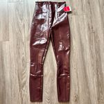 Spanx Shiny Faux Patent Leather Leggings in Ruby Size S NWT Photo 3