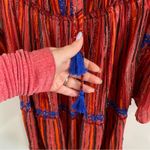 Raga  Red Burnt Orange Metallic Thread Boho Tiered Dress Festival Size XS Photo 5