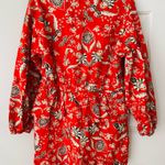 Farm Rio  Button Front Balloon Sleeve Printed Romper, Size L Photo 11