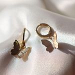 Boutique Dainty Gold Butterfly Huggie Earrings Photo 0