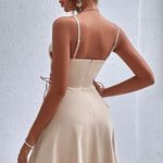 NWOT Lace Up Side Contrast Guipure Lace Cami Dress Photo 2