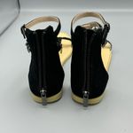 Just Fab Black Savlana Embellished T-Strap Sandals Women's Sz 10 Zipper Back Photo 6