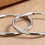 60mm Big Silver Hoop Earrings for Women Photo 2