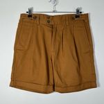 Azulu Colombia Women’s Pleated Brown Cotton Shorts Size 30/10 Tan Photo 0