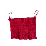 AQUA  Smocked Strapless Top Red Crop Ruched Summer Blouse Women's‎ Size M Photo 2