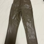 Abercrombie & Fitch Curve Love Vegan Leather 90s Straight Pants Photo 3