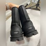 UGG  Essential Short Leather Boot Sz 10 Black Water Resistant Photo 3