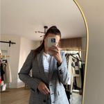 Karl Lagerfeld  gray square pattern Houndstooth Blazer Photo 1