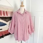 ALEMBIKA Bethany Striped Shirt Red White Sz M Size M Photo 1