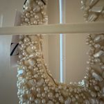 ZARA NWT White Cream Color Beaded Pearled Shoulder Bag Photo 9