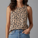 A New Day  Leopard Animal Print Sleeveless Cami Tank Top Size L Photo 0
